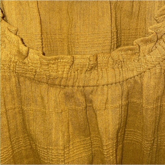 Madewell Blouse Long Fitted Sleeves Ruffle Detail-Mustard- Small - Picture 4 of 7
